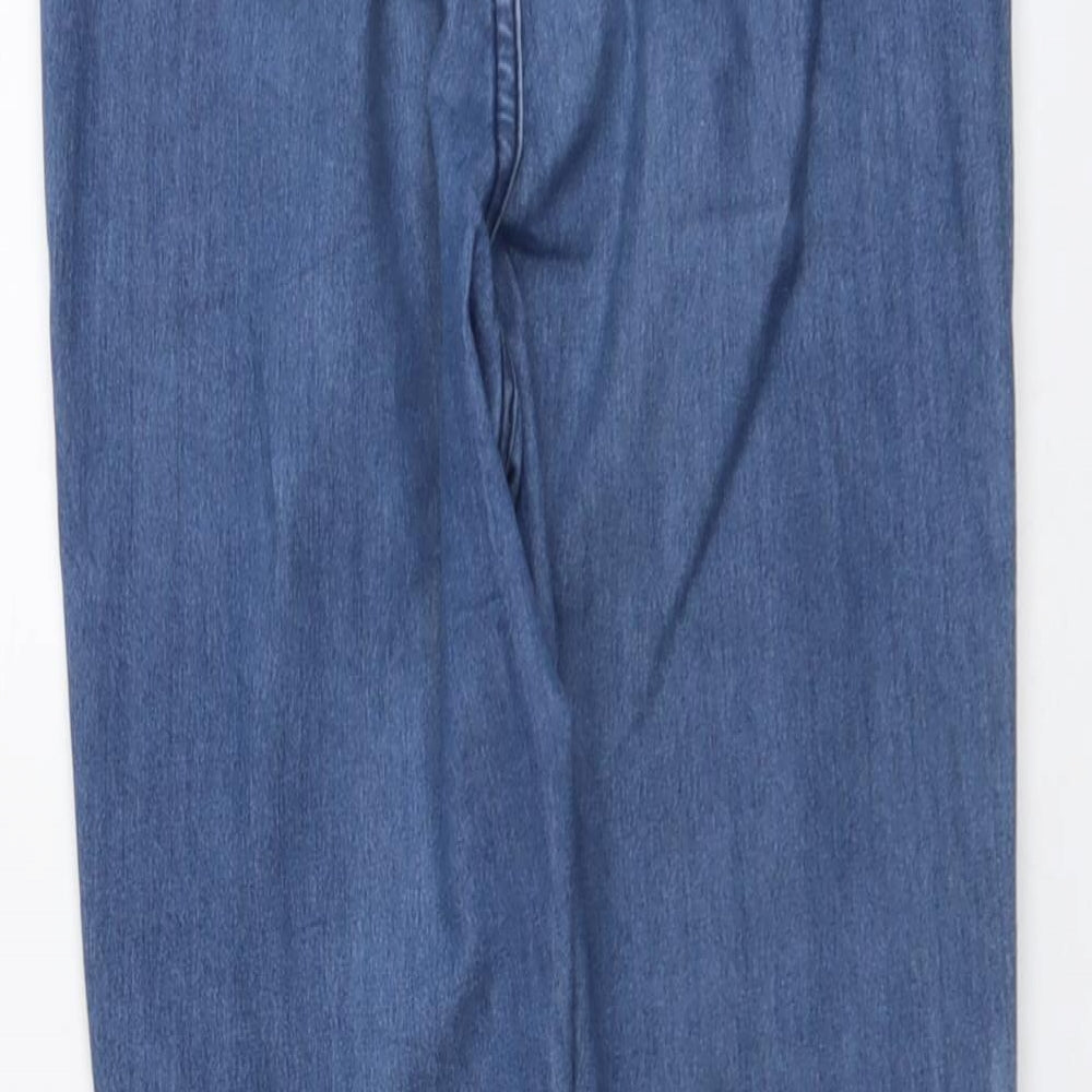 Boohoo Womens Blue Cotton Skinny Jeans Size 10 L29 in Regular Button