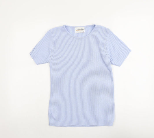 Carolyn Taylor Womens Blue Round Neck Acrylic Pullover Jumper Size S - Size S-M