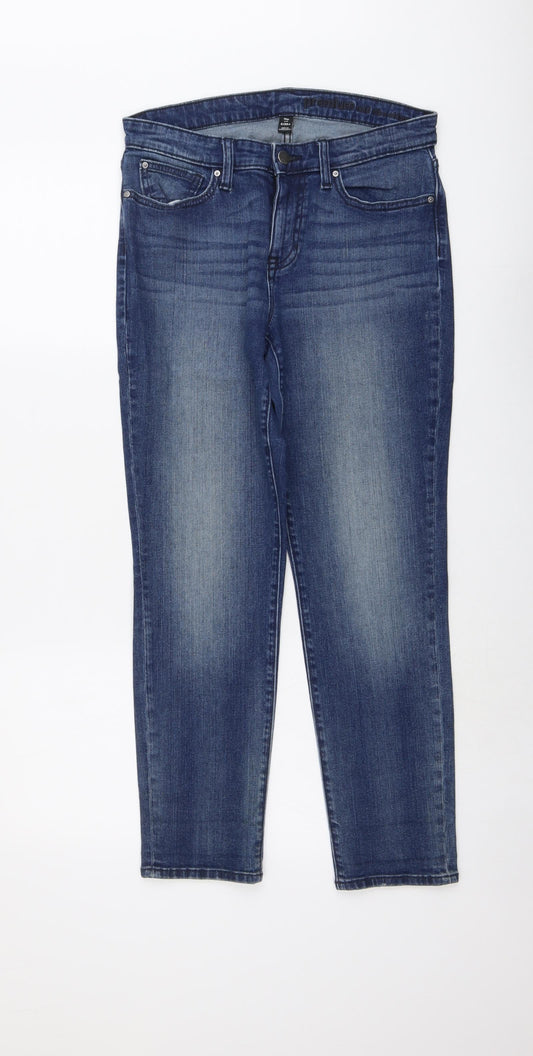 Gap Womens Blue Cotton Straight Jeans Size 6 L27 in Regular Button