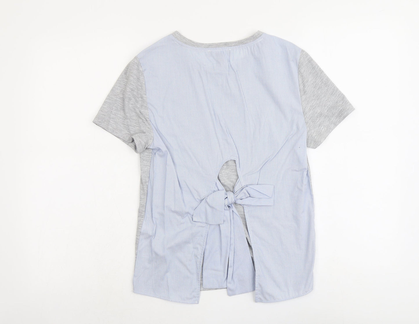 Womens UK Size 8 New Look Grey Basic T-Shirt
