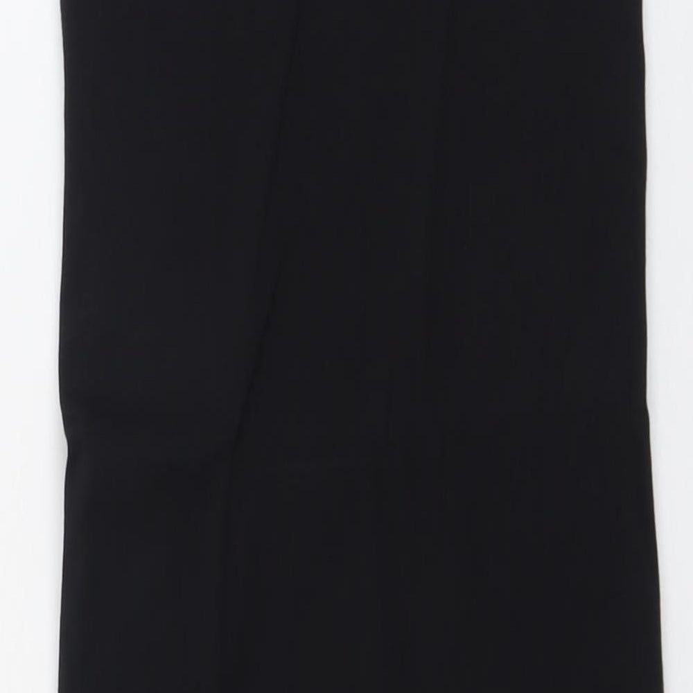 Miss Selfridge Womens Black Cotton Mini Size 12 Sweetheart Pullover - Faux Leather Detail