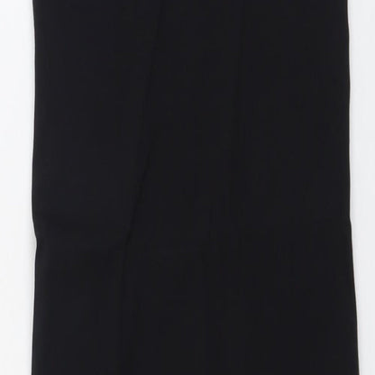 Miss Selfridge Womens Black Cotton Mini Size 12 Sweetheart Pullover - Faux Leather Detail