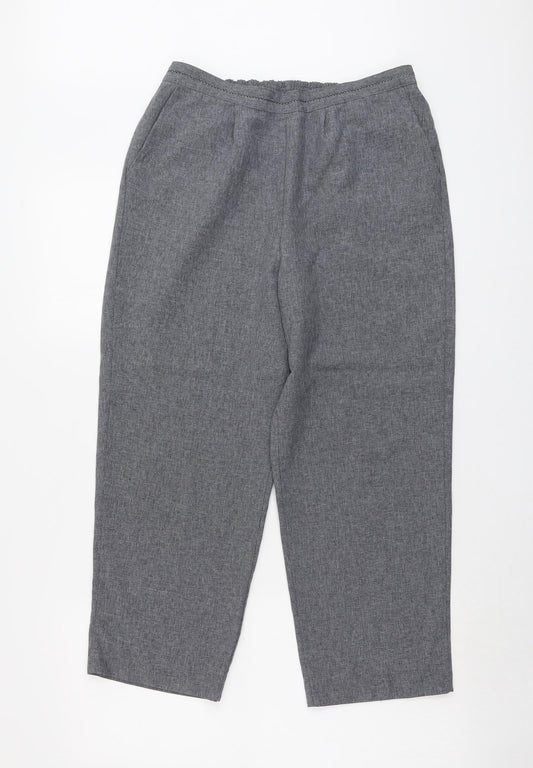 Womens UK Size 12 Bonmarché Regular Fit Cropped Grey Trousers