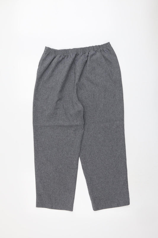 Womens UK Size 12 Bonmarché Regular Fit Cropped Grey Trousers
