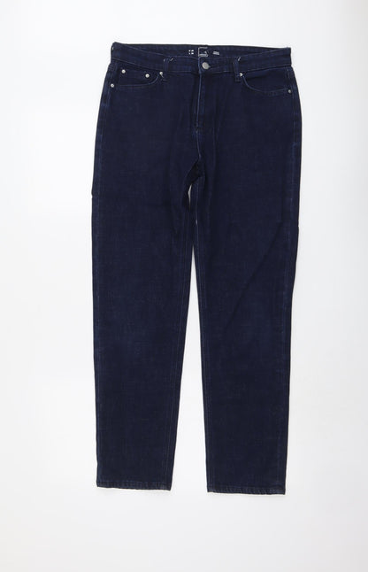 Meraki Womens Blue Cotton Straight Jeans Size 29 in L32 in Regular Button