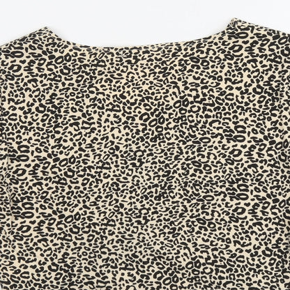 Womens UK Size L ROMWE Beige Cropped T-Shirt
