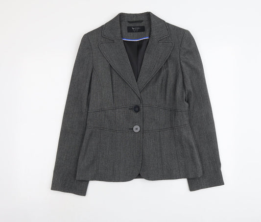 BHS Womens Grey Polyester Jacket Suit Jacket Size 10