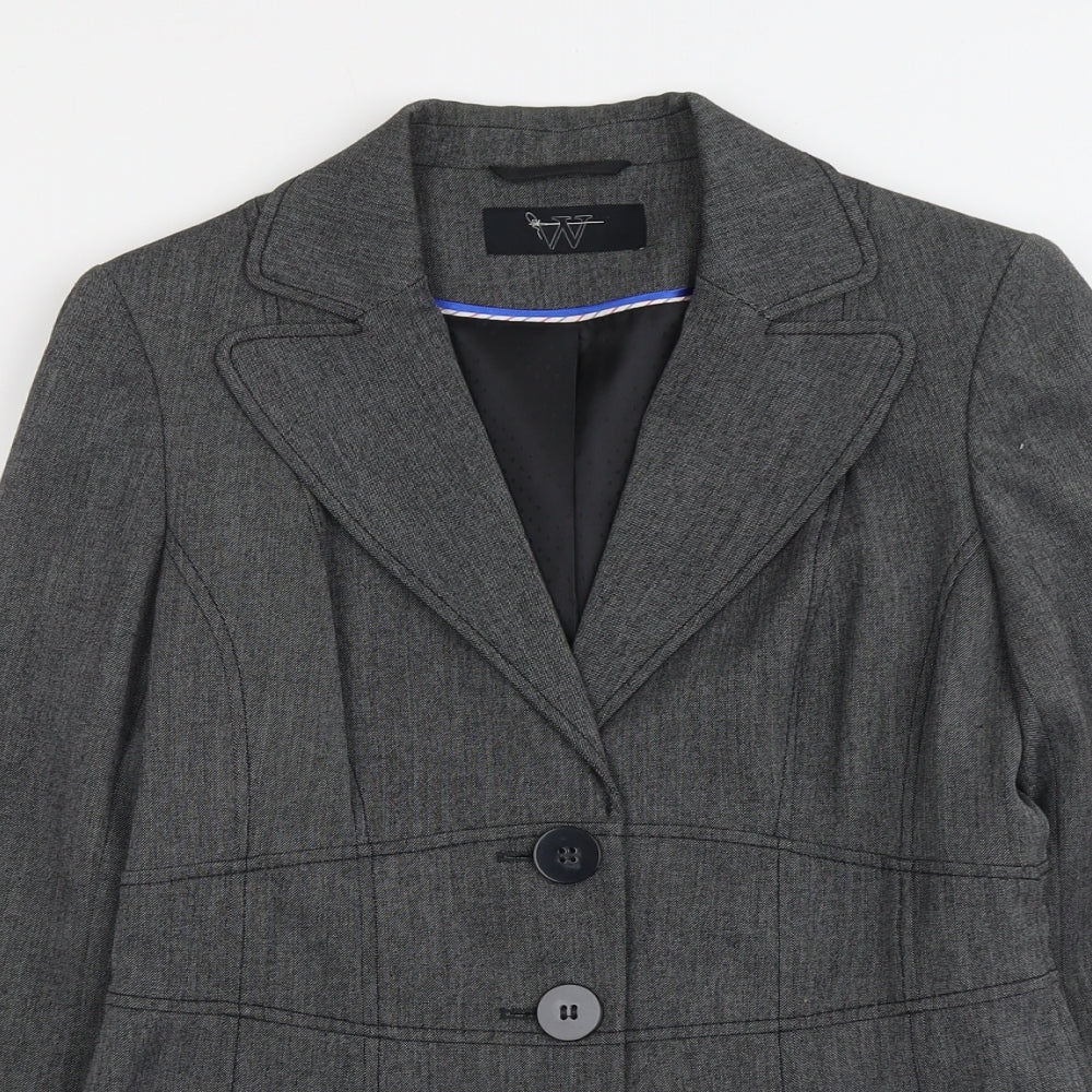 BHS Womens Grey Polyester Jacket Suit Jacket Size 10
