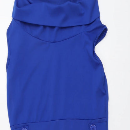 Indulgence Womens Blue Polyester Mini Size M Roll Neck Pullover