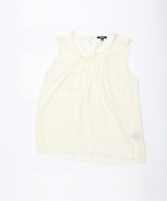Premise Womens Ivory Viscose Basic Tank Size L Round Neck