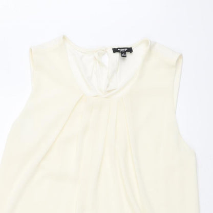 Premise Womens Ivory Viscose Basic Tank Size L Round Neck