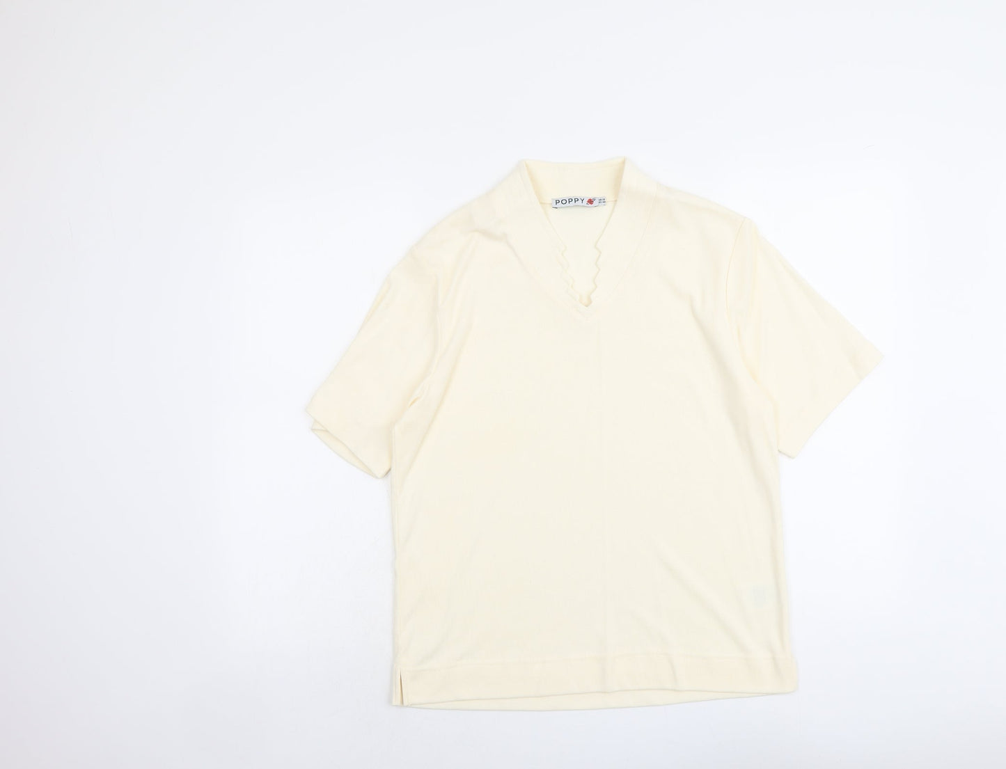 Womens UK Size 18 Poppy Ivory Basic T-Shirt
