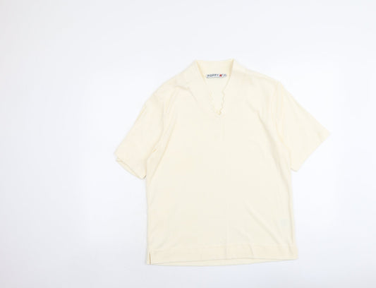 Womens UK Size 18 Poppy Ivory Basic T-Shirt