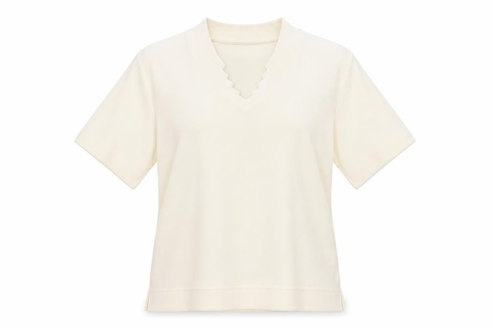 Womens UK Size 18 Poppy Ivory Basic T-Shirt