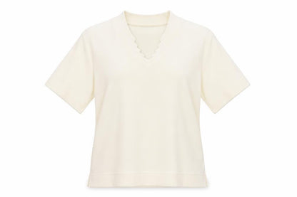 Womens UK Size 18 Poppy Ivory Basic T-Shirt