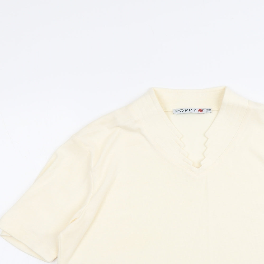 Womens UK Size 18 Poppy Ivory Basic T-Shirt