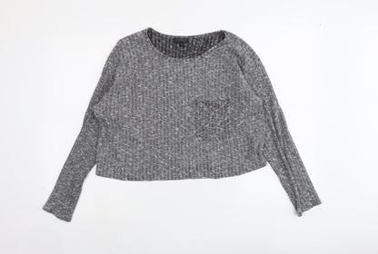 Womens UK Size 8 Topshop Grey Pullover Jumper