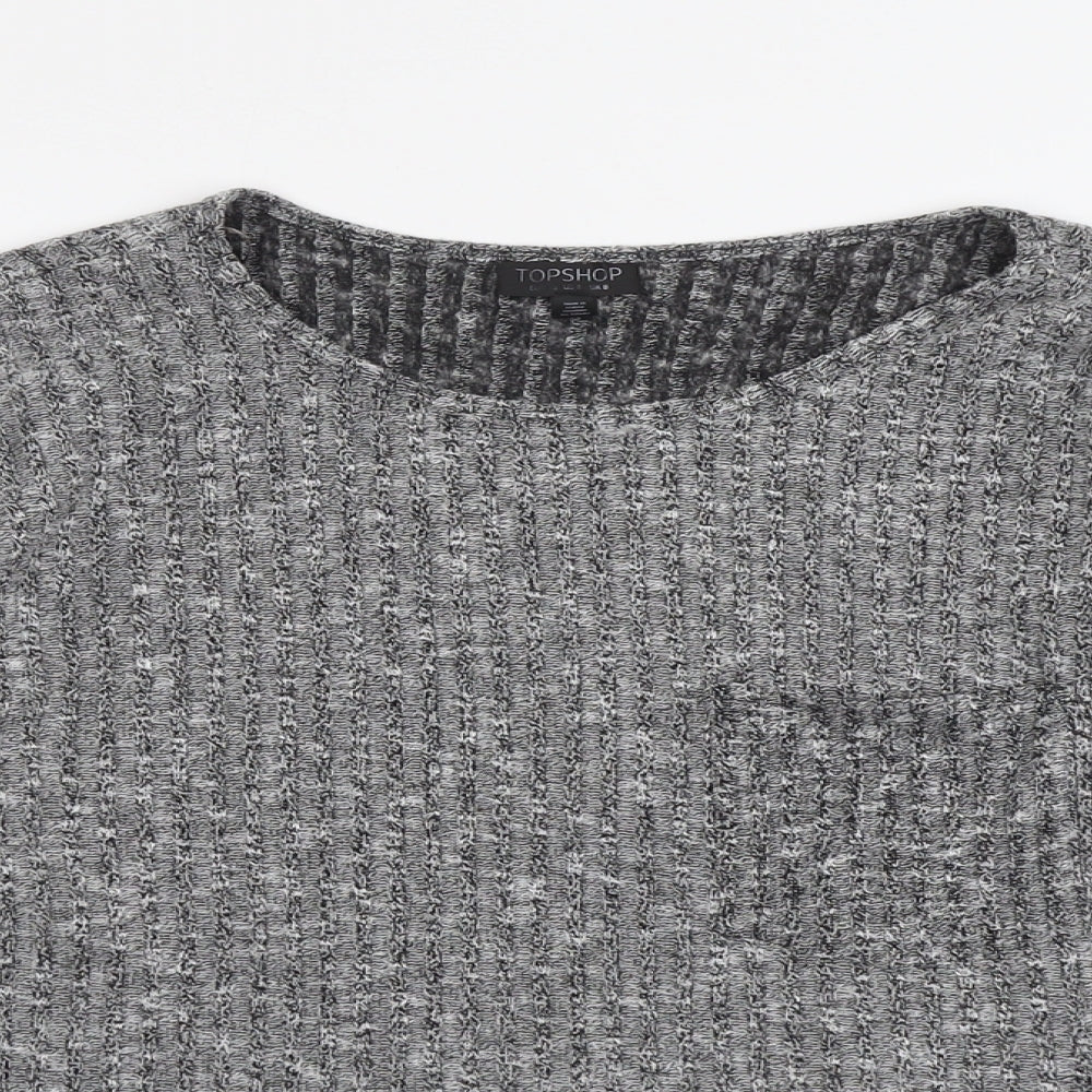 Womens UK Size 8 Topshop Grey Pullover Jumper