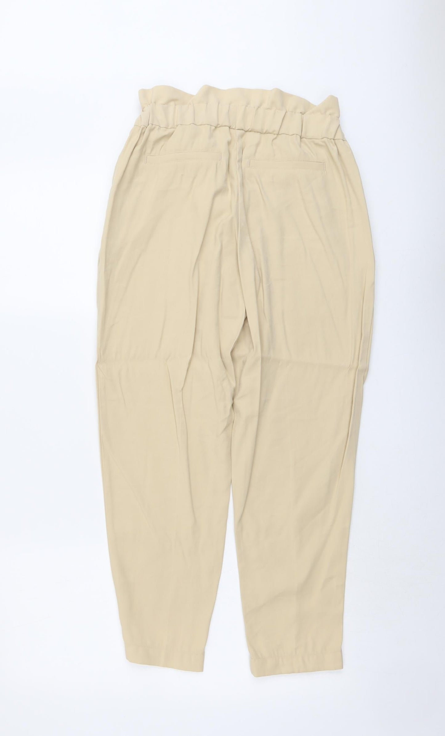 Womens UK Size S H&M Regular Fit Carrot Beige Trousers
