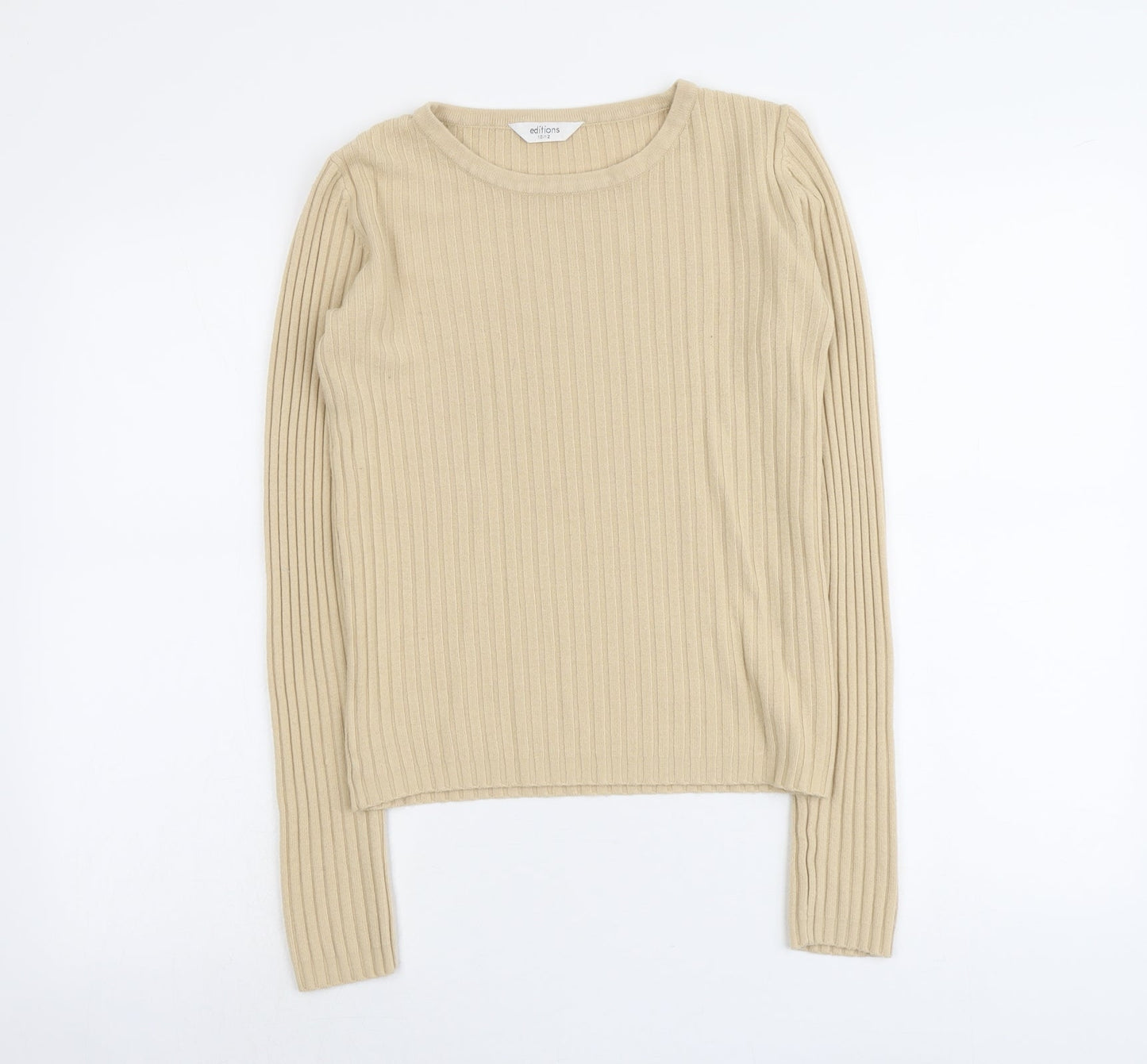 Womens UK Size 10 Editions Beige Pullover Jumper