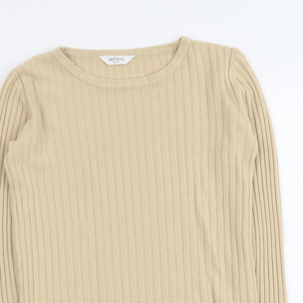 Womens UK Size 10 Editions Beige Pullover Jumper