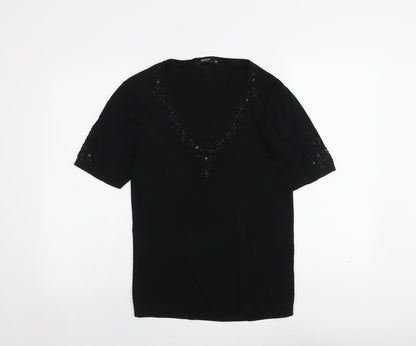 Womens UK Size M Whisper Black Pullover Jumper