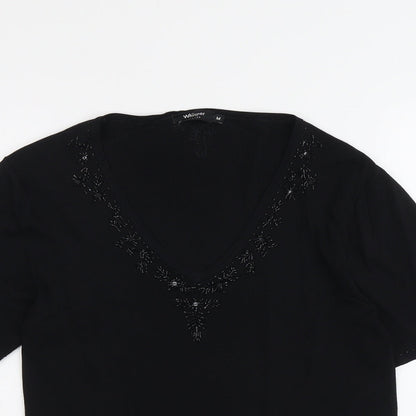 Womens UK Size M Whisper Black Pullover Jumper