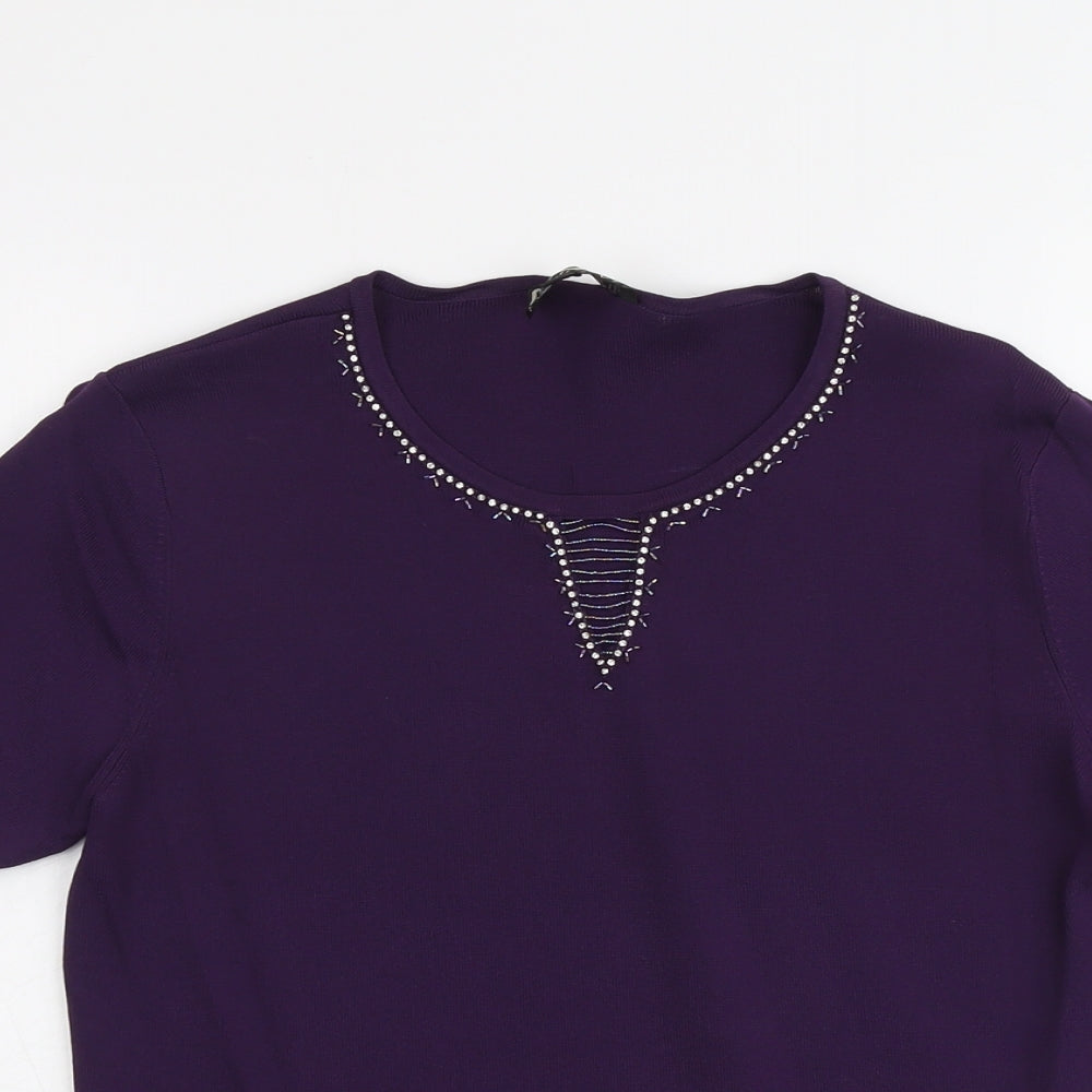 Womens UK Size M Casamia Purple Pullover Jumper