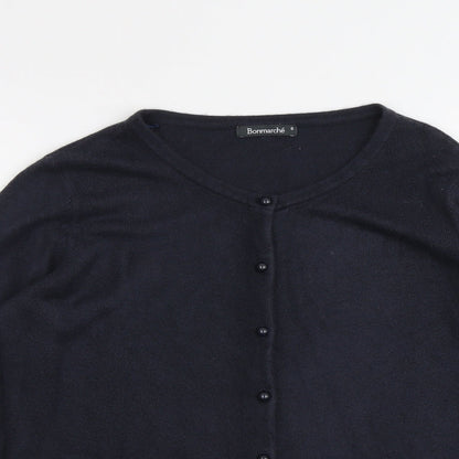 Womens UK Size S Bonmarché Blue Cardigan Jumper