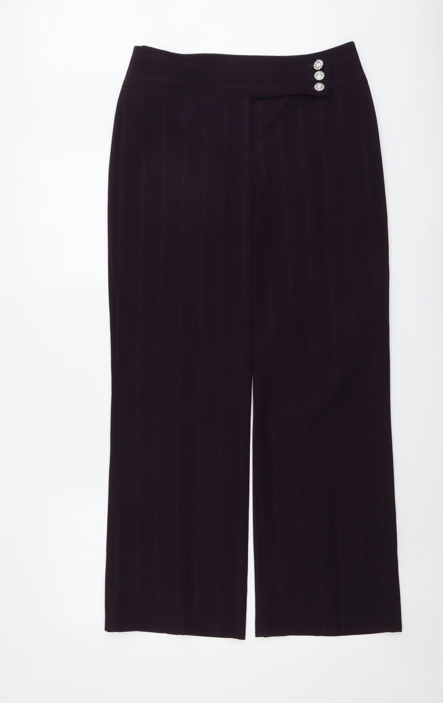 Womens UK Size 12 M&Co Regular Fit  Purple Trousers