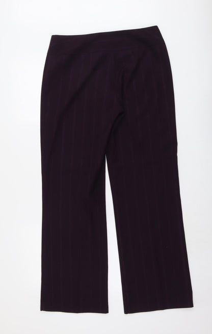 Womens UK Size 12 M&Co Regular Fit  Purple Trousers
