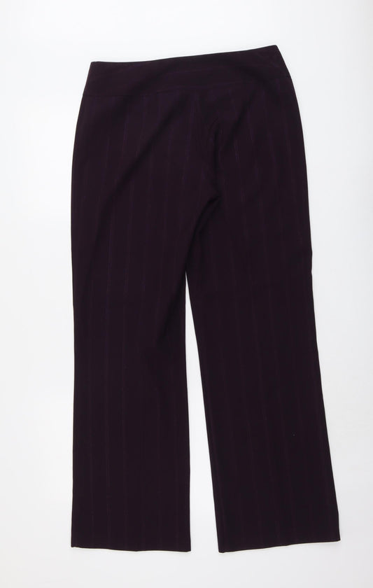 Womens UK Size 12 M&Co Regular Fit  Purple Trousers
