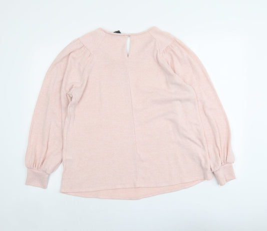 Dorothy Perkins Womens Pink Round Neck Polyester Pullover Jumper Size 14