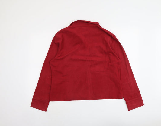 Offshoot Womens Red Polyester Basic Button-Up Size M Collared