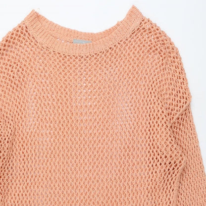Wallis Womens Orange Round Neck Acrylic Pullover Jumper Size L