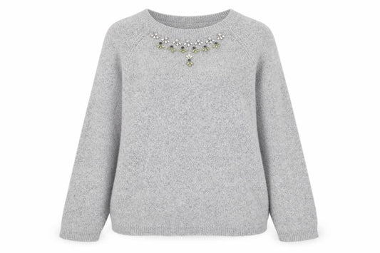 Womens UK Size L Soaked in Luxury Grey Pullover Jumper