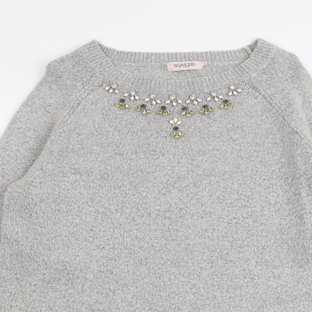 Womens UK Size L Soaked in Luxury Grey Pullover Jumper