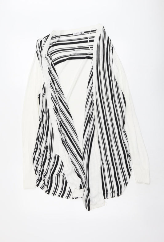 Womens UK Size L Fransa White Cardigan Jumper