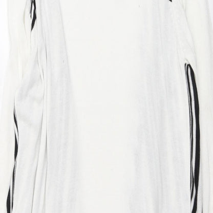 Womens UK Size L Fransa White Cardigan Jumper