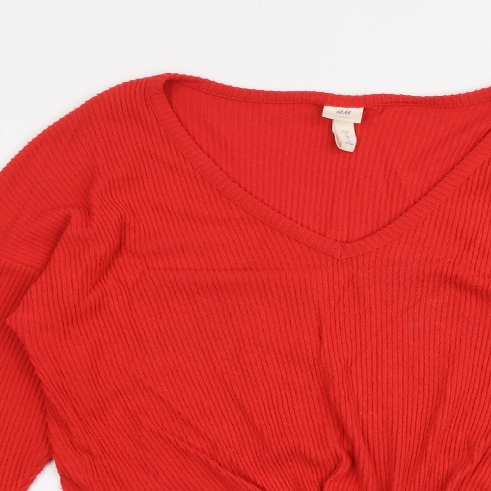 Womens UK Size S New Look Red Pullover Jumper