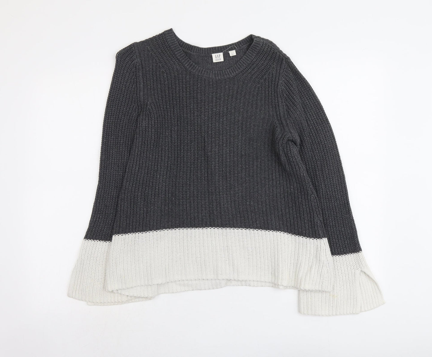 Gap Womens Grey Round Neck Cotton Pullover Jumper Size XS