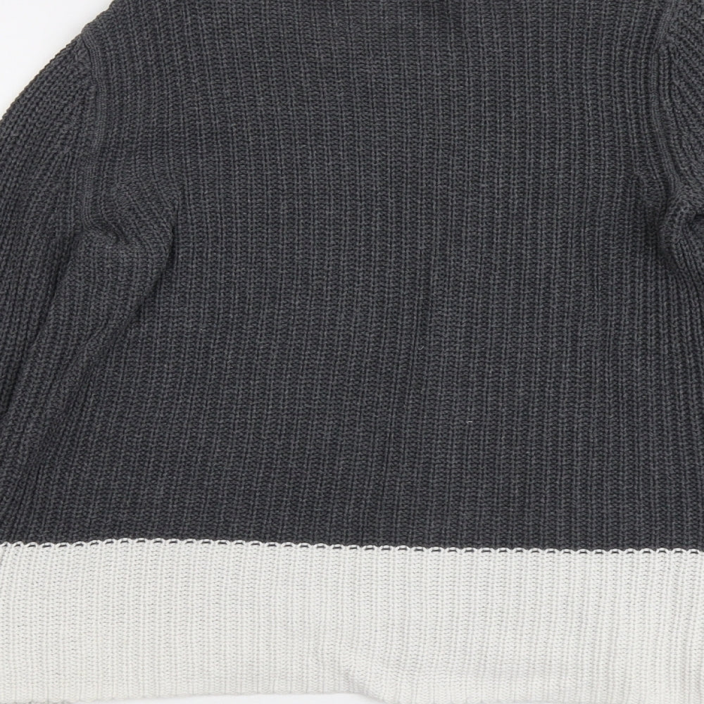 Gap Womens Grey Round Neck Cotton Pullover Jumper Size XS