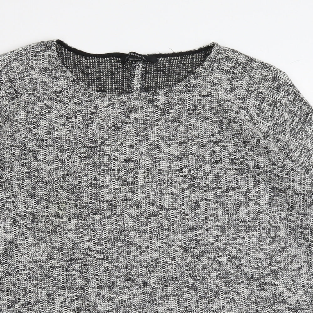 Womens UK Size L FOREVER 21 Grey Pullover Jumper
