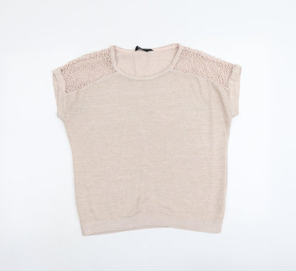 Dorothy Perkins Womens Pink Round Neck Viscose Pullover Jumper Size 14