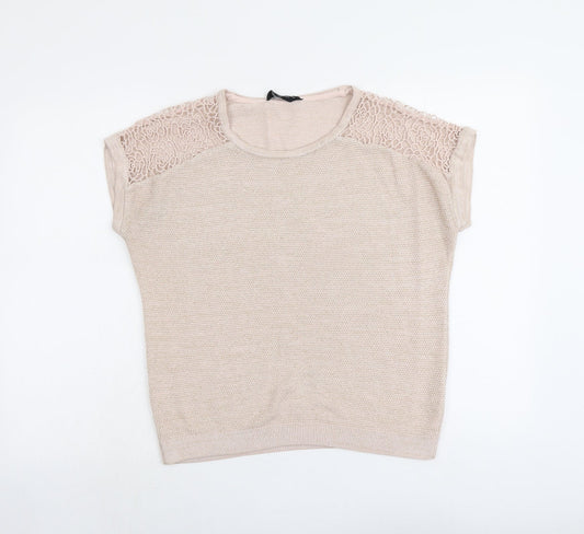 Dorothy Perkins Womens Pink Round Neck Viscose Pullover Jumper Size 14
