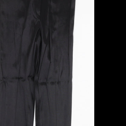 Momu Womens Black Cotton Trousers Size 12 Regular Zip