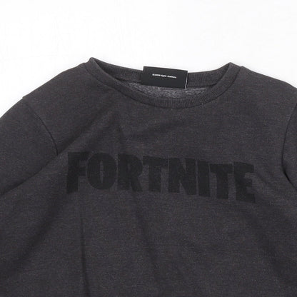 Fortnite Boys Grey Cotton Pullover Sweatshirt Size 8 Years Pullover