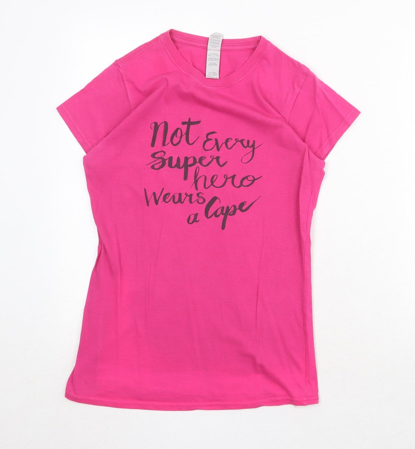 Womens UK Size M Gildan Pink Basic T-Shirt