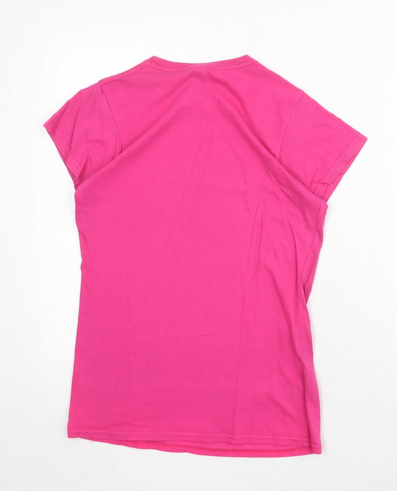 Womens UK Size M Gildan Pink Basic T-Shirt