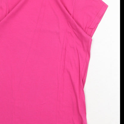 Womens UK Size M Gildan Pink Basic T-Shirt